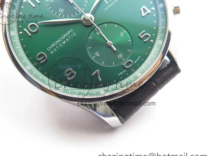 MIROTIME 0520 Elegant Portuguese IW371615 ZF 1:1 Best Edition SS Green Dial on Black Leather Strap A96355 V 7081